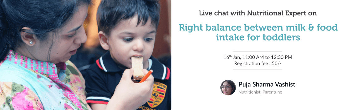 Feeding toddlers Balancing milk and food intake 1 3 years