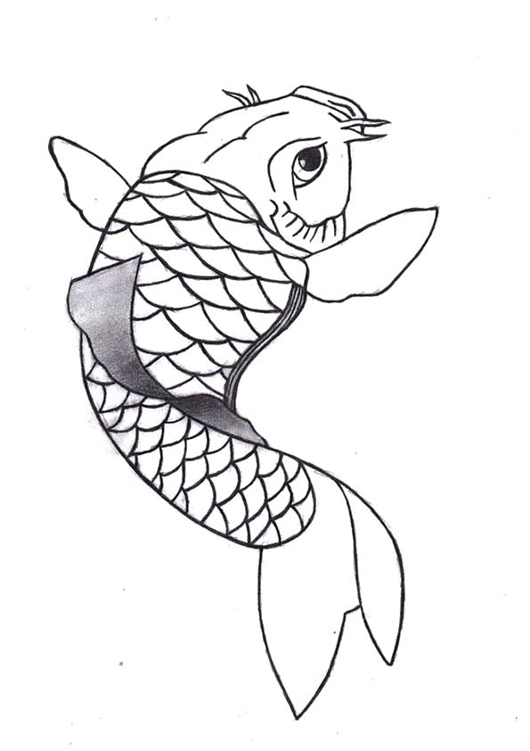 Free Printable Koifish Coloring Pages, Koifish Coloring Pictures for