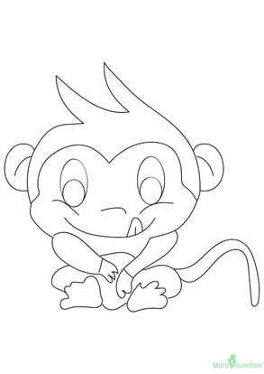 cute coloring pages of baby monkeys