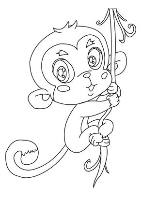 Free Printable Monkey Coloring Pages, Monkey Coloring Pictures for