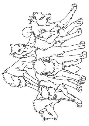 coloring pages of wolves howling