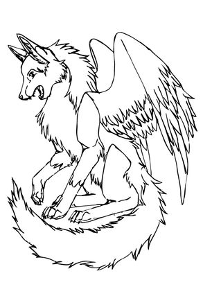 werewolf with wings coloring pages