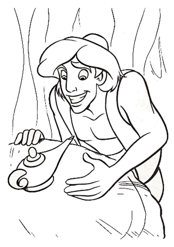 Free Printable Aladdin Chirag Coloring Picture Assignment Sheets 