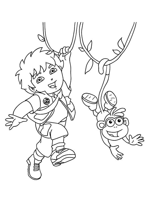 dora the explorer and diego coloring pages