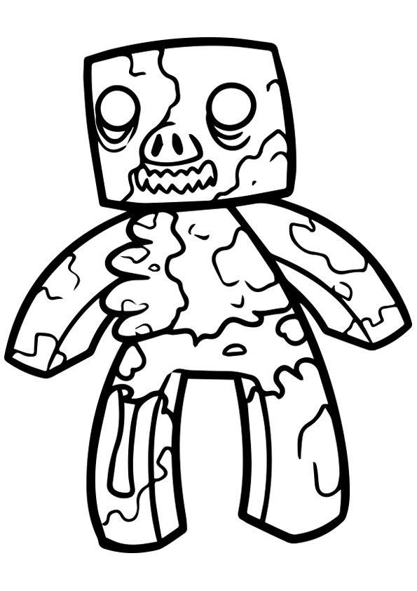 minecraft coloring pages zombie pigman