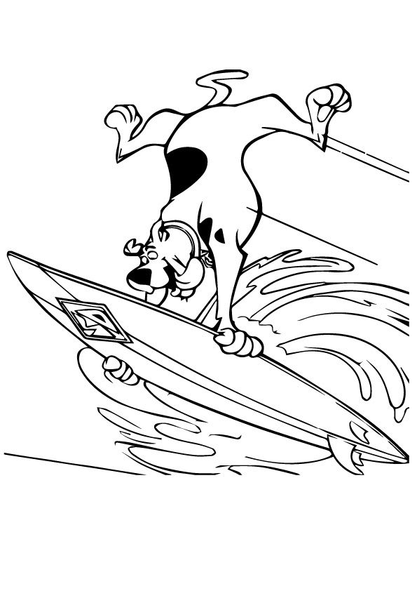 Download Free & Printable Scooby Doo Surfing wave Coloring Picture, Assignment Sheets Pictures for Child ...