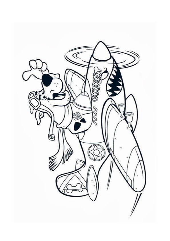 Free & Printable Scooby Doo in Flight Coloring Picture, Assignment