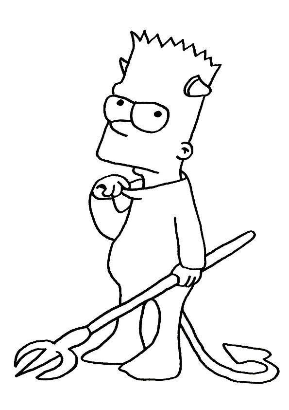 Download 301+ Simpsons Bart For Kids Printable Free Coloring Pages PNG