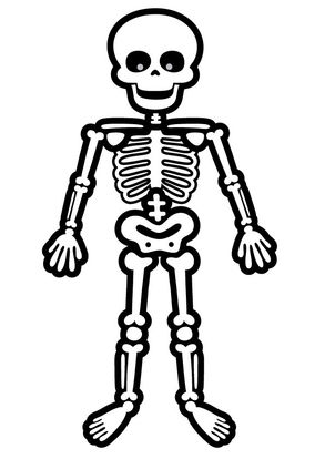 Cute Skeleton Coloring Page 200+ SVG File for Cricut