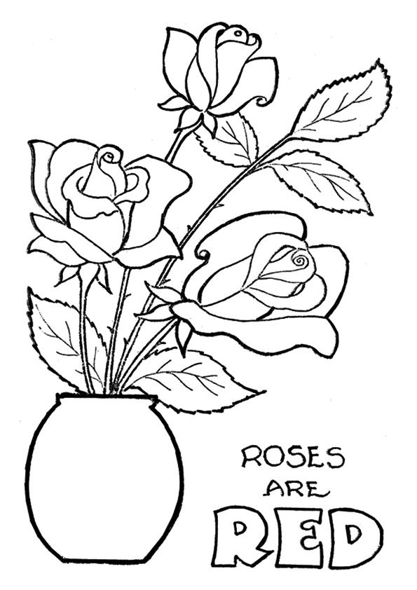 Download Free Printable Rose Coloring Pages, Rose Coloring Pictures ...