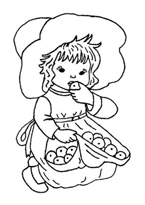 Free & Printable Little Apple Picker Coloring Picture, Assignment ...