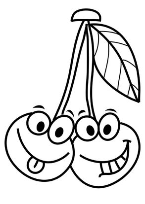 cherry coloring page