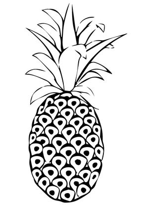 pineapple coloring page for kids