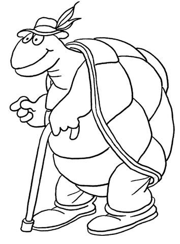 parentune  free  printable old turtle coloring picture